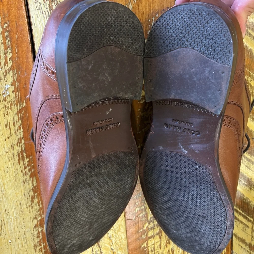 Cole Haan Men's Brown Leather Wingtip Derbys - Picture 7 of 9